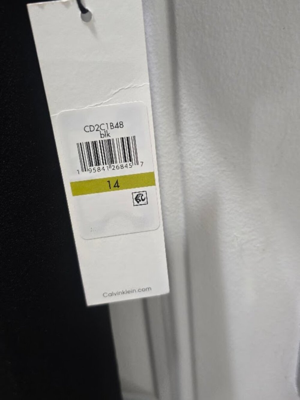 BLACK CALVIN KLEIN SIZE 14 Boatneck 3/4 Sleeve Sheath Dress - Picture 4 of 4